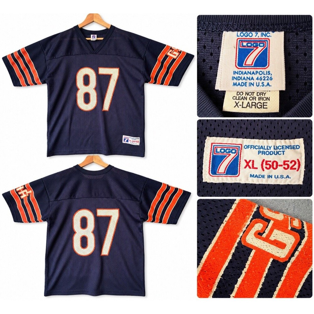 Vintage 90s Chicago Bears #87 Logo 7 Mesh Football Jersey USA Made XL NFL